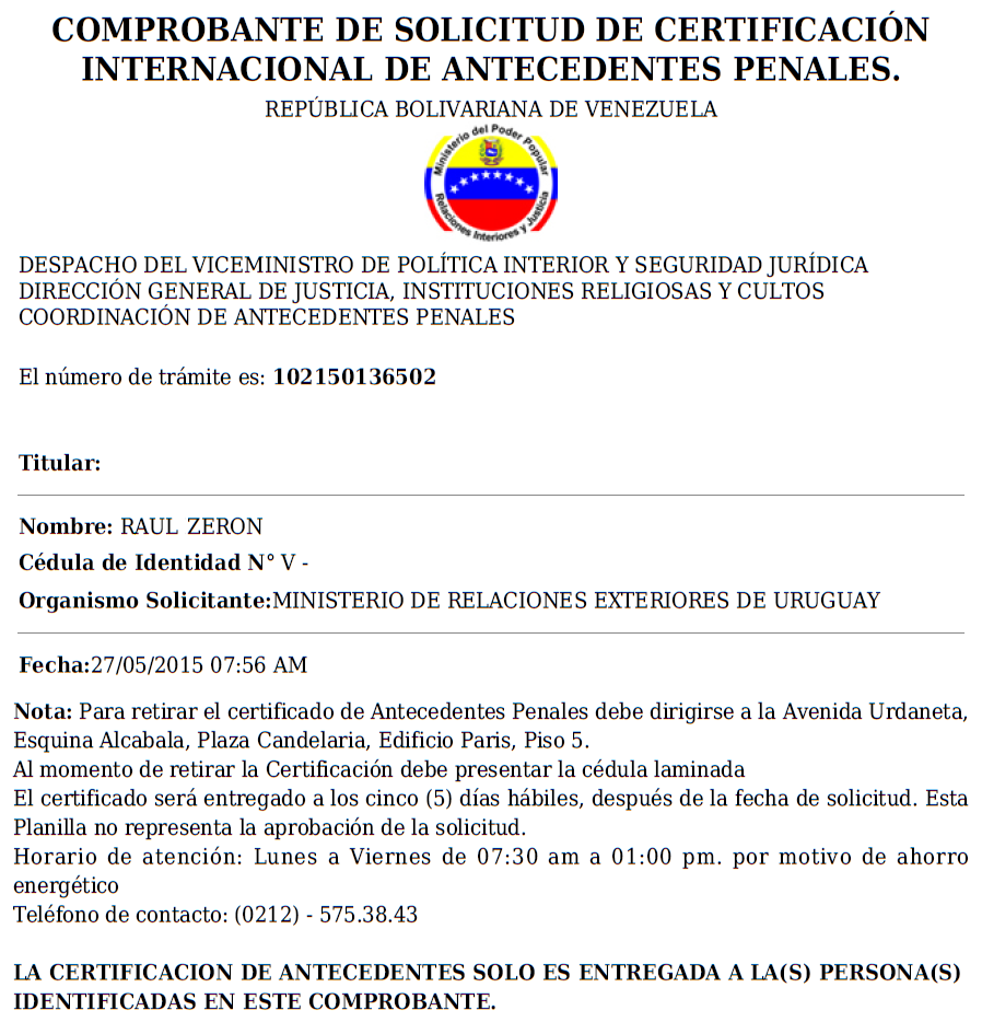 Éxodo Venezolano Certificación De Antecedentes Penales