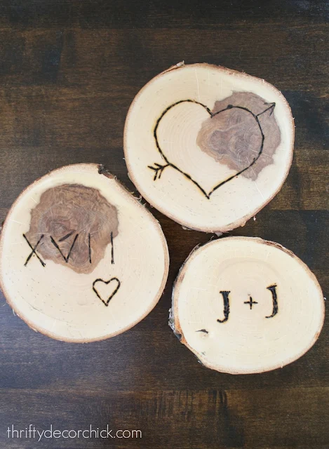 Wood burning craft/gift with wood slices