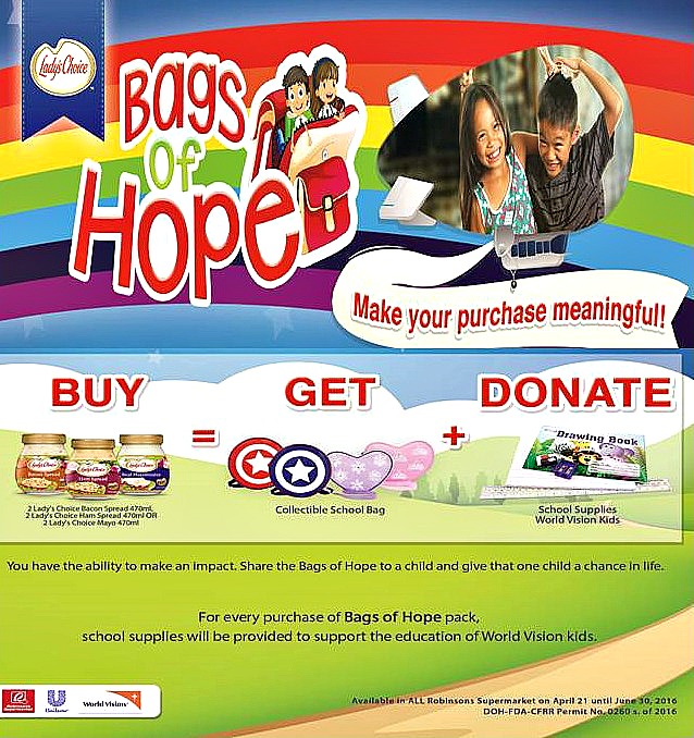 Bags of Hope to World Vision Kids!