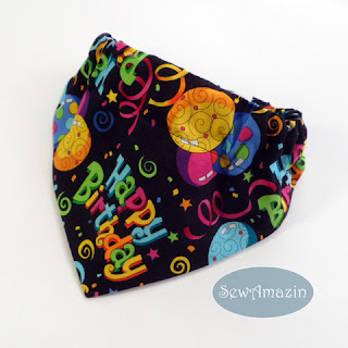Happy Birthday Dog Bandana with Balloons, Streamers and Stars | SewAmazin