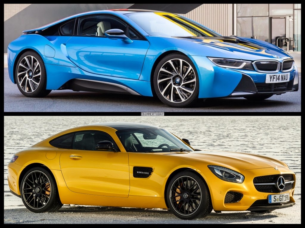 Mercedes-Benz GT vs. BMW i8 sportscar duel ~ Big Motoring World