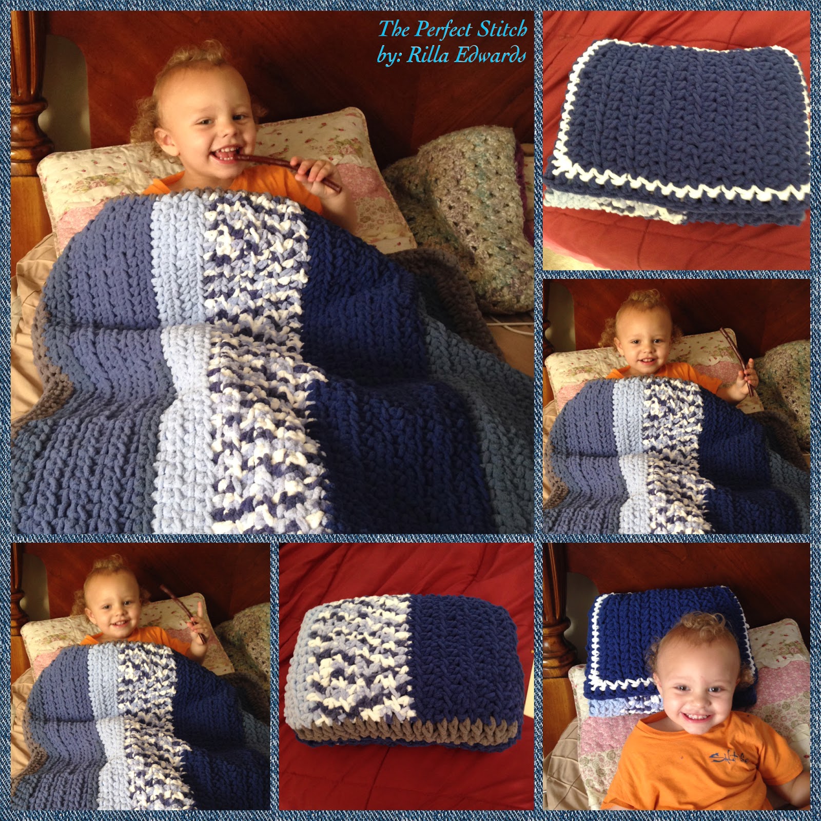 The Perfect Stitch... Blue Dreams Toddler Blanket/Pillow
