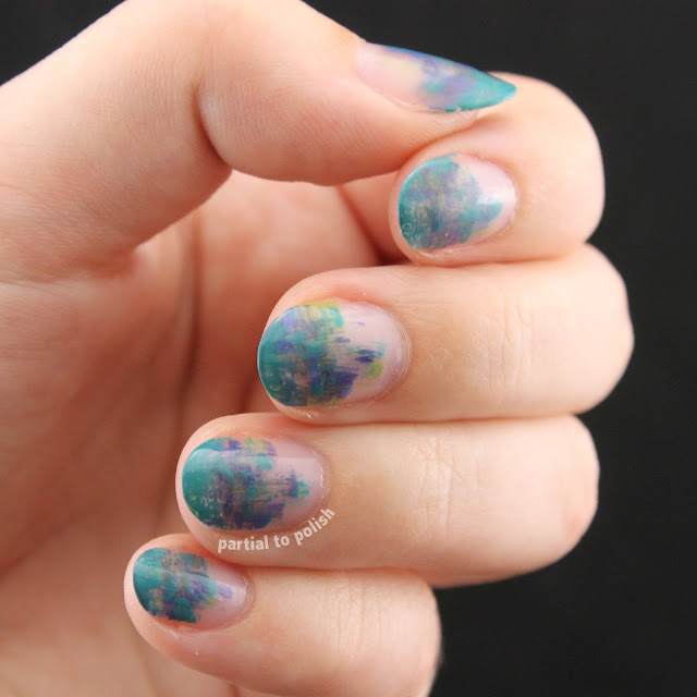 Blue & Green Negative Space Dry Brush Gradient Featuring Girly Bits I've Got High Hoops