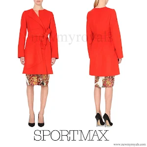 Countess Sophie  wore Sportmax Maesa wool and angora blend coat