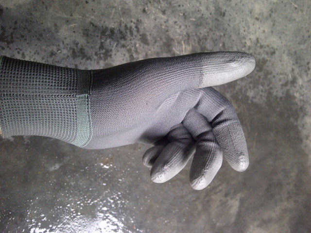 Găng tay PU phủ ngón xám Hàn Quốc