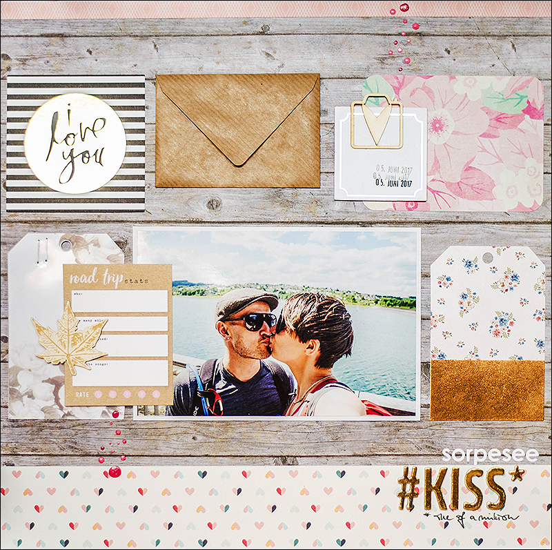 Stephanie Berger - Scrapbooking Layout - Wycinanka - Kiss Stephanie Berger - Scrapbooking Layout - Wycinanka - Kiss