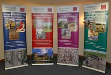 exhibition design roll-up banners for cardiff university