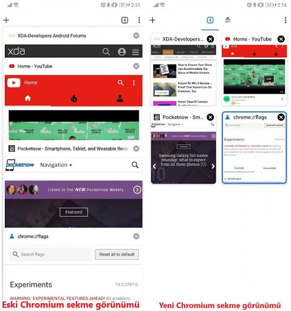 Chromium Eski yeni sekme görünümü