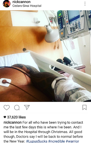 g Nick Cannon to spend Christmas in hospital due to complications from Lupus