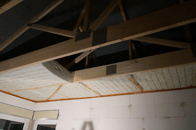 Bautagebuch von Sabrina & Frank: Dämmung im OG und Dampfsperre