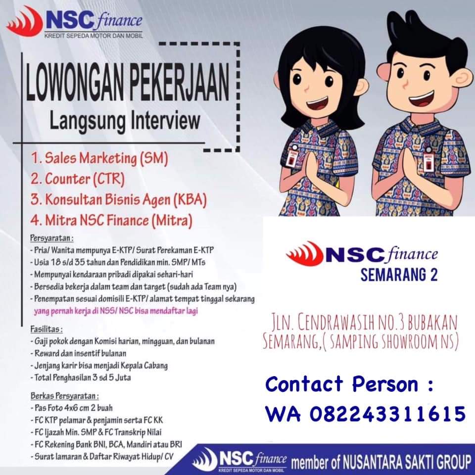 Lowongan Kerja Nsc Finance April 2019 Sm Ctr Kba Mitra Semarang Sekitarnya Loker Swasta