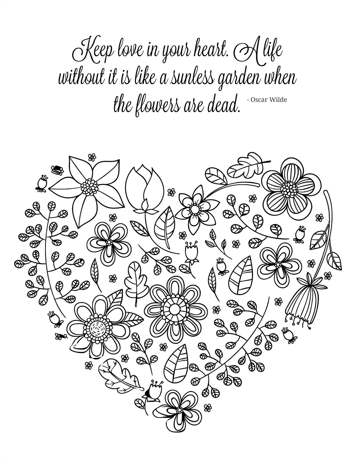 CJO Photo Inspirational Coloring Page Keep Love in Your ...