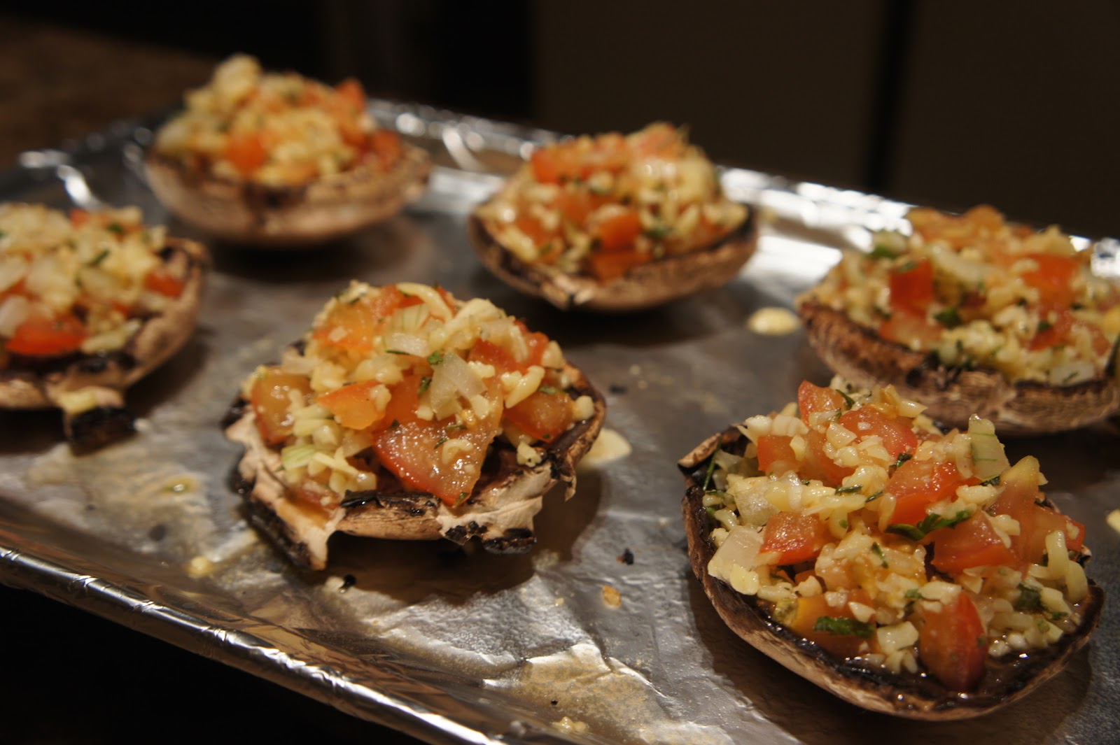Say My Kitchen Grilled Stuffed Portobello with Fresh Tomatoes, Herbs