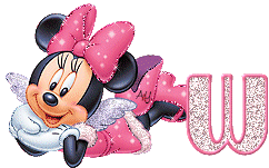 Alfabeto de Minnie Mouse con alitas W.