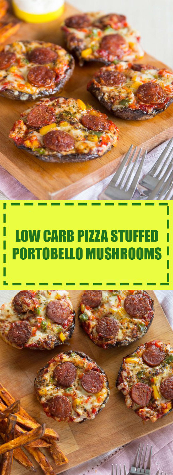 Low Carb Pizza Stuffed Portobello Mushrooms Low Carb Pizza Stuffed Portobello Mushrooms
