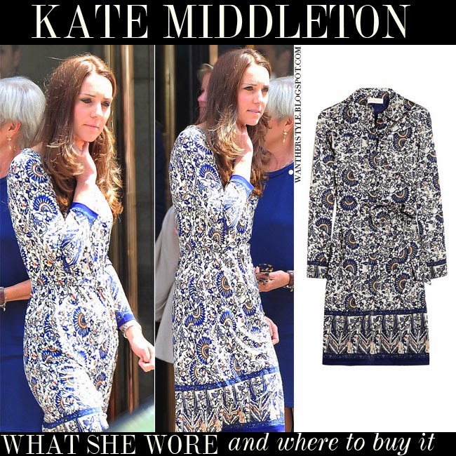 WHAT SHE WORE: Kate Middleton in blue printed long sleeve shirt dress in  London on June 30 ~ I want her style - What celebrities wore and where to  buy it. Celebrity Style