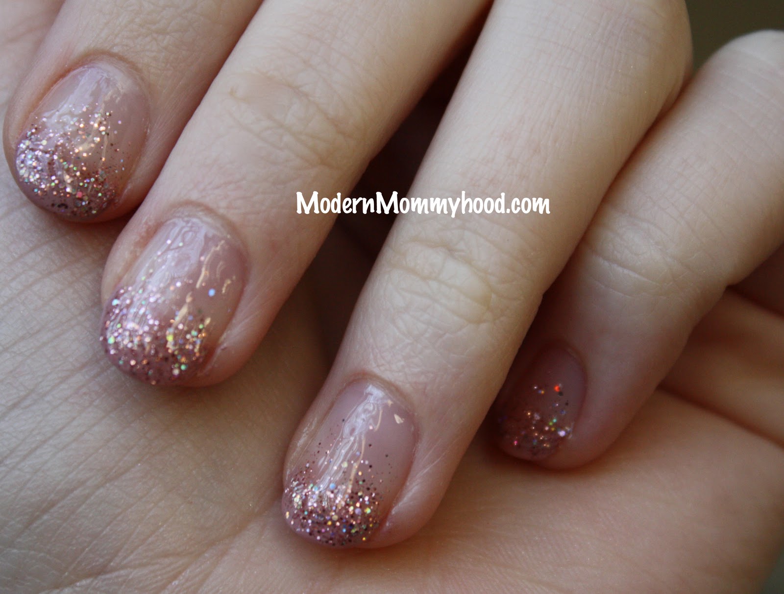 Quirky  11  Golden Glitter Tips  Short Square  Alps Nail Art