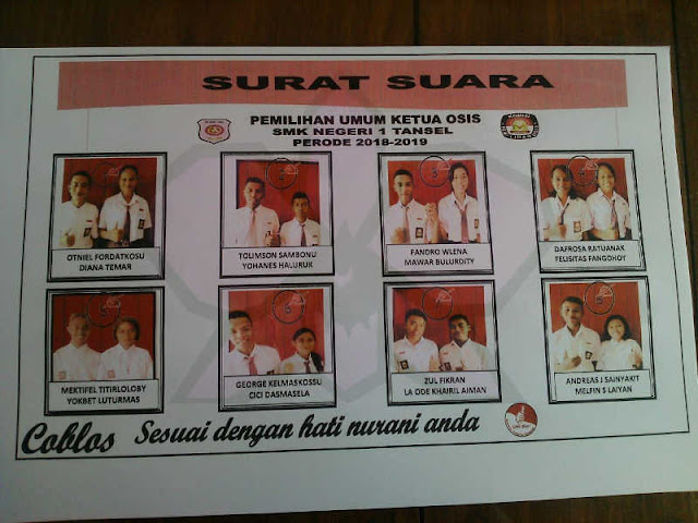 Belajar Berdemokrasi, SMK Negeri 1 Tansel Gelar Pemilihan Ketua OSIS Ala Pemilu Belajar Berdemokrasi, SMK Negeri 1 Tansel Gelar Pemilihan Ketua OSIS Ala Pemilu