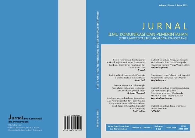 Jurnal Ilmu Komunikasi dan Pemerintahan Volume 2 Nomor 1 Jurnal Ilmu Komunikasi dan Pemerintahan Volume 2 Nomor 1