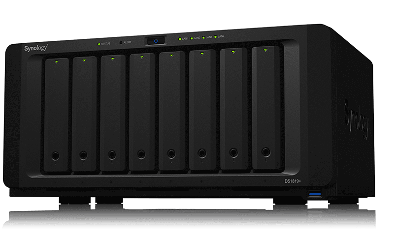 The DiskStation DS1819+ 8-bay desktop NAS The DiskStation DS1819+ 8-bay desktop NAS
