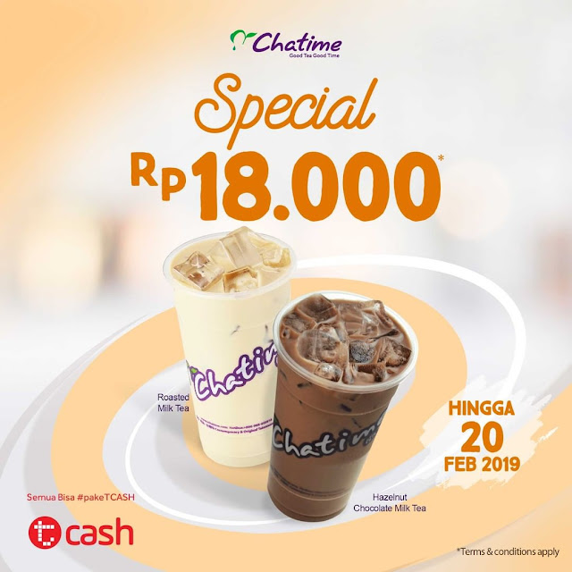 #Chatime - #Promo Special Hanya 18 Ribu Bayar Pakai TCASH (s.d 20 Feb 2019) #Chatime - #Promo Special Hanya 18 Ribu Bayar Pakai TCASH (s.d 20 Feb 2019)