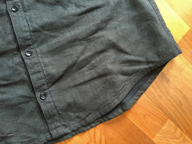 Diary of a Chain Stitcher: Black Linen Grainline Alder Shirtdress