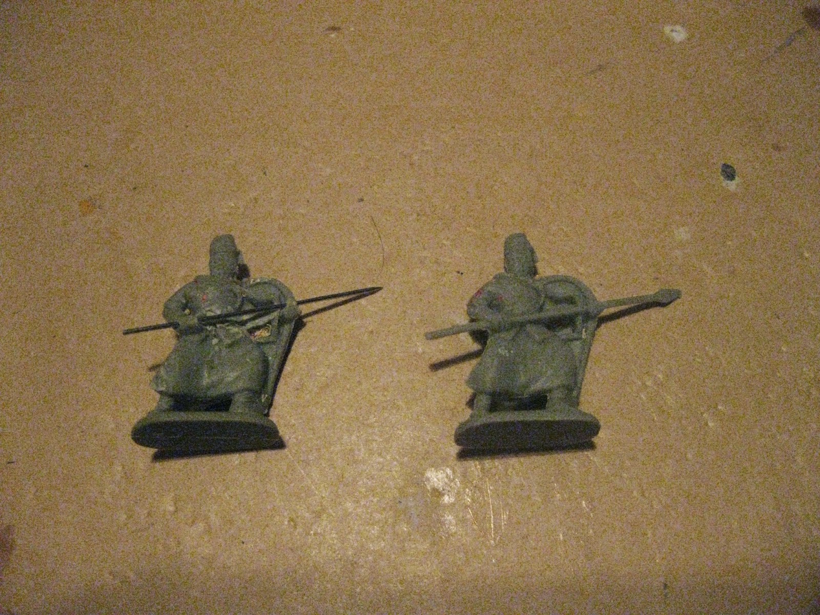Painting soft plastic toy soldiers