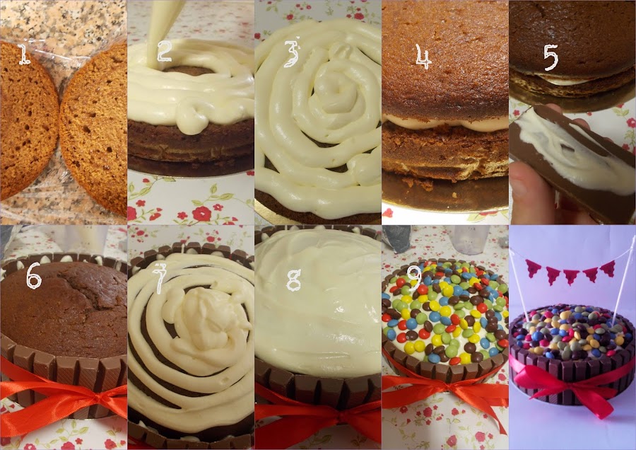 Tarta de Kit Kat y Lacasitos