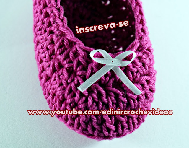 Sapatinho de Crochê em Aprender Croche com EdinirCroche Youtube Curso de Croche Facebook