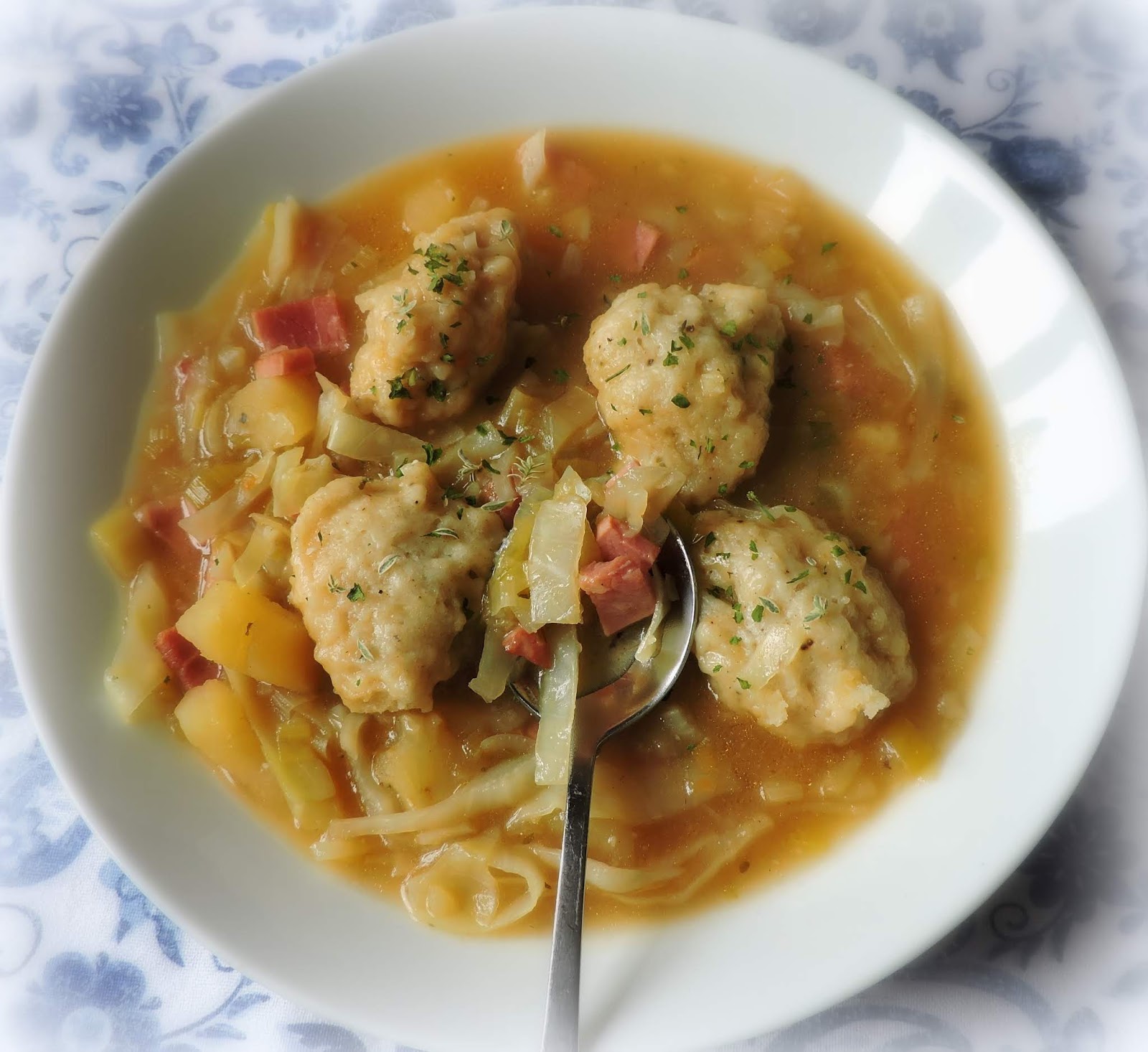 Cabbage & Ham Soup with Cheese Dumplings The English Kitchen