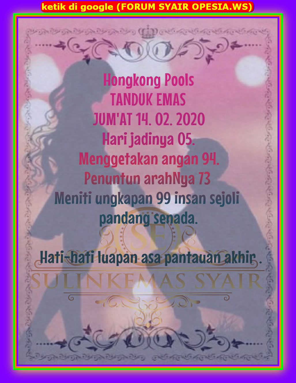 Syair Hk 14 Februari 2020 Kode Syair Sgp Syair Hk Syair Sydney 2020