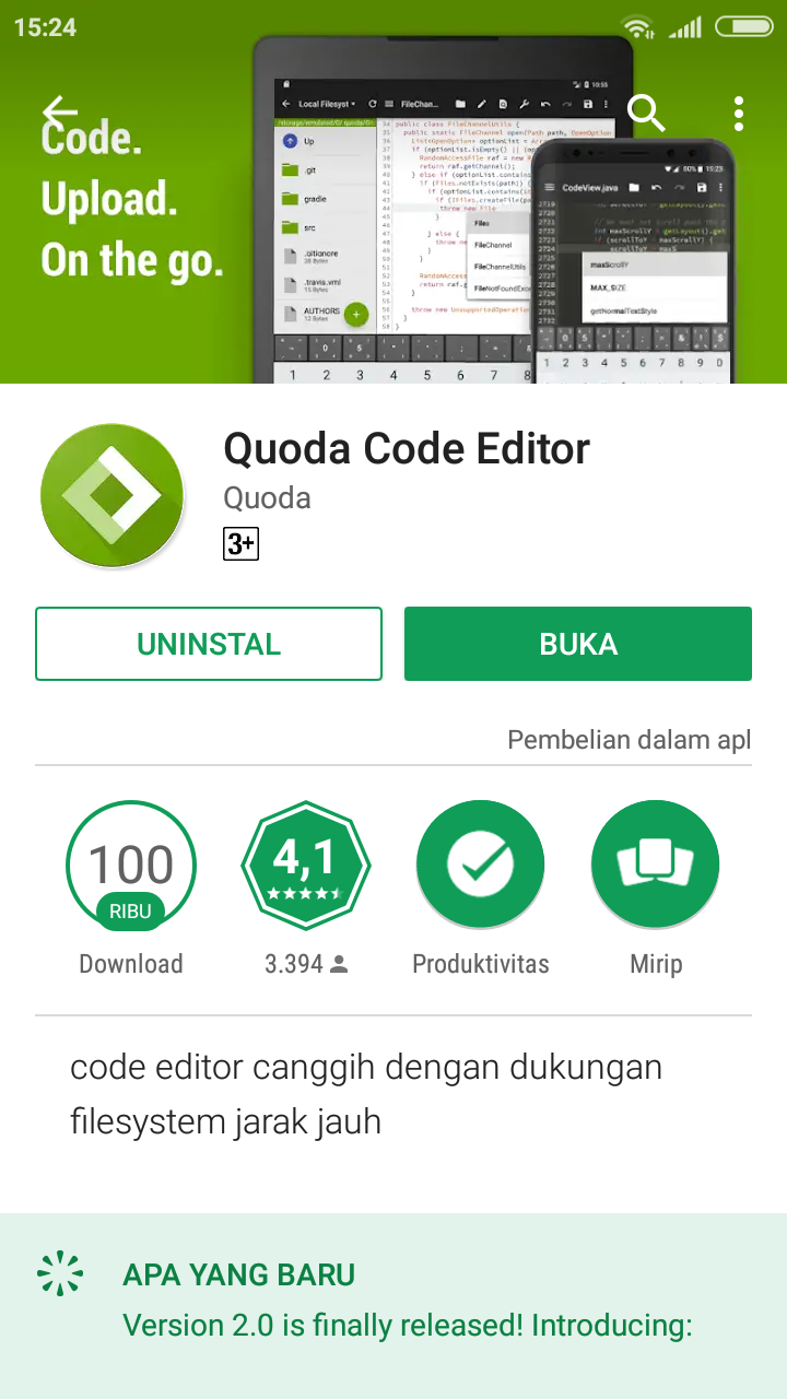 Editor: HTML atau Quoda editor aplikasi untuk desain web di hp Android How to make Kupang Tech News