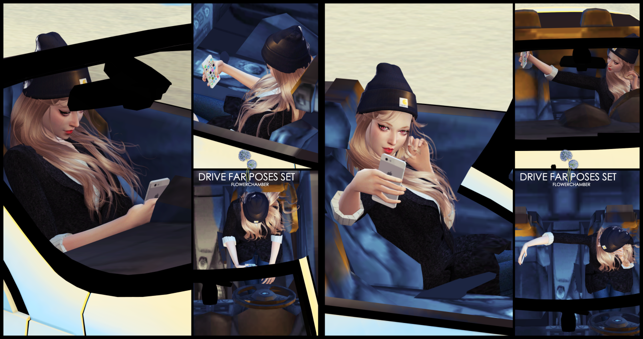 Car Related Poses Set pt1 Drive Far Poses Set by flowerchamber