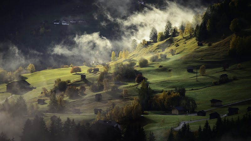 Fog, Landscape and Village