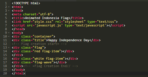 Membuat Bendera indonesia Dengan HTML,CSS,JAVASCRIPT