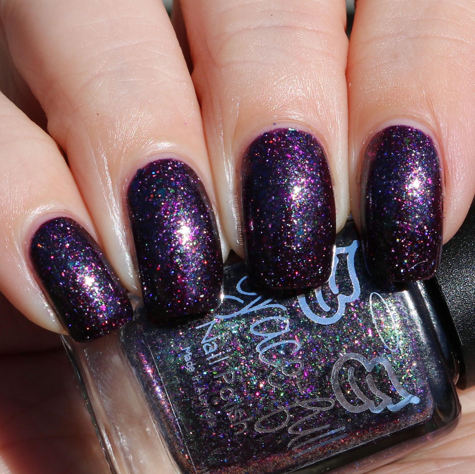 Grace-full Nail Polish Plum Scared swatched by Olivia Jade Nails