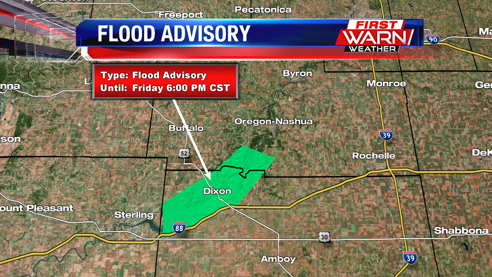 First Warn Weather Team Flood Advisory Issued for the Rock River