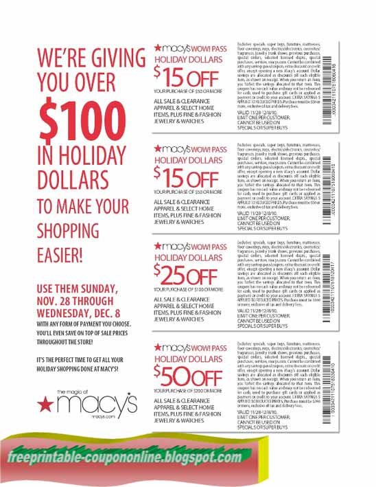 holiday printable coupons