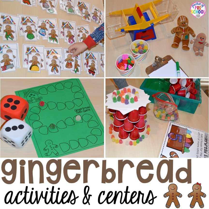 Gingerbread Centers and Activities for Gingerbread Week (Freebies too