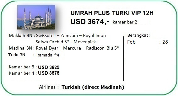 Harga VIP Class (bintang 5 / 5 stars)