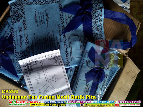 jual Undangan Tas Furing Motif Batik Pita
