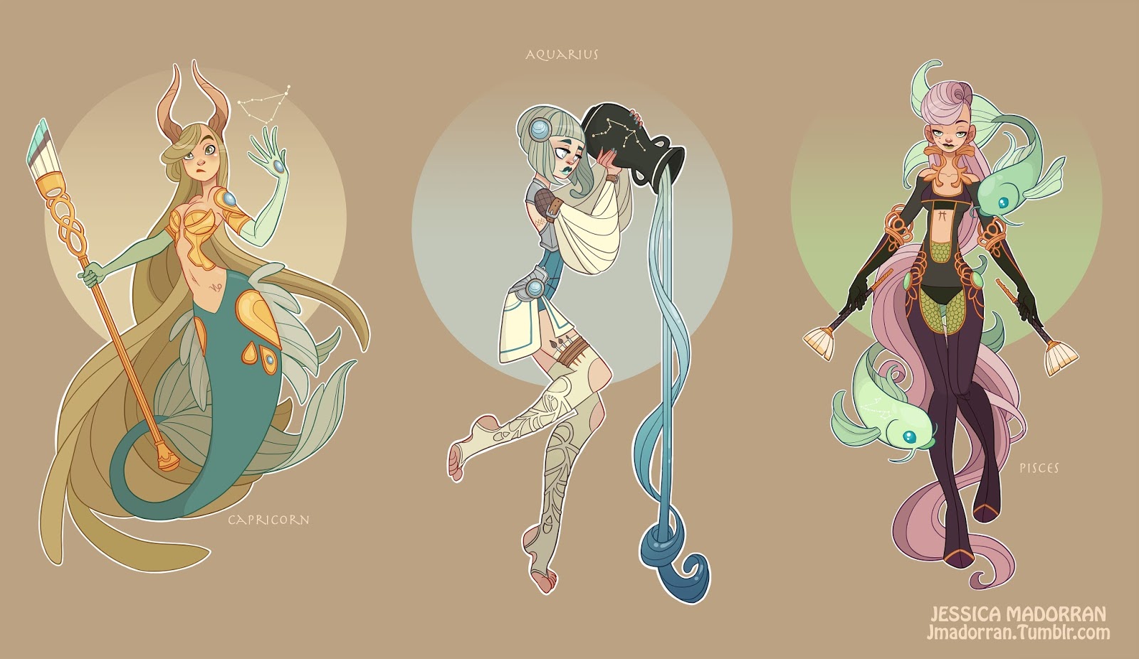 Jessica Madorran Character Design Zodiacs