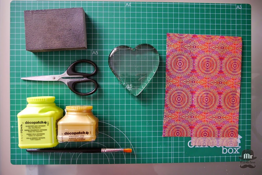 Corazón de cristal con decoupage y washitape diy handmade by mrwashisan http://mrwashisan.blogspot.com.es