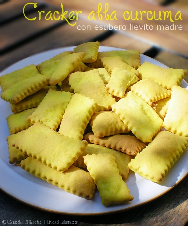 crackers alla curcuma con esubero lievito madre