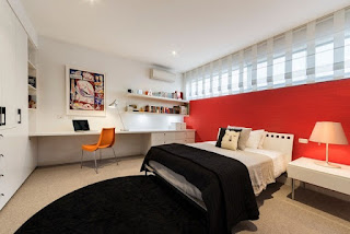 Habitación juvenil rojo gris Dormitorio juvenil gris rojo