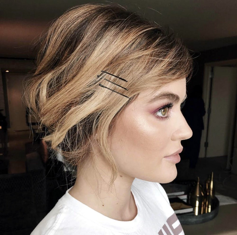 French braid with Exposed Bobby Pins French braid with Exposed Bobby Pins