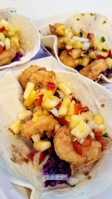 Fried Shrimp Tacos with Pineapple Salsa by Captain Neill's Seafood