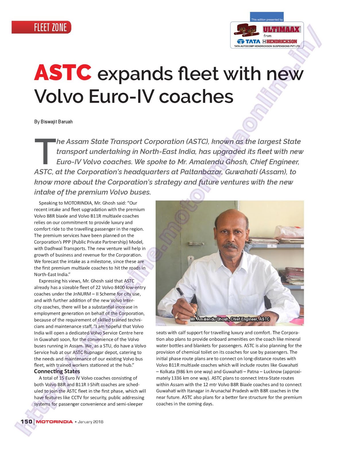 MOTOR INDIA ARTICLE 24 : ASTC VOLVO B8R / B11R INTAKE