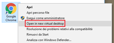 Voce menu contestuale apri file in nuovo desktop virtuale Windows 10