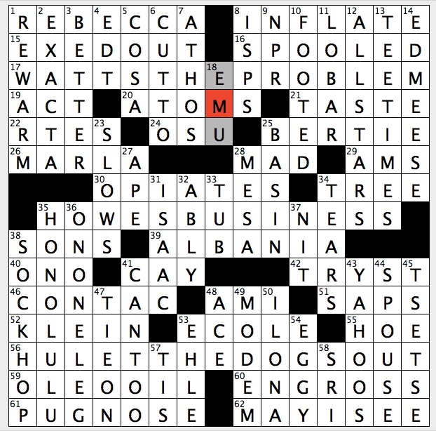 Rex Parker Does the NYT Crossword Puzzle: Discharge as from a volcano / TUE  7-25-17 / Protective embankment / Ambient music as ignorable as interesting  / Zoë Avatar / Jason's vessel /